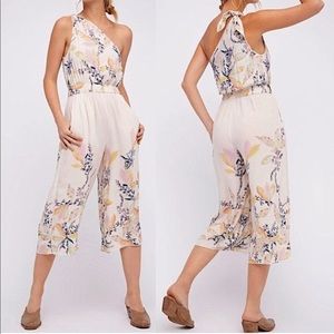 FREE PEOPLE ONE SHOULDER FLORAL JUMPSUIT
